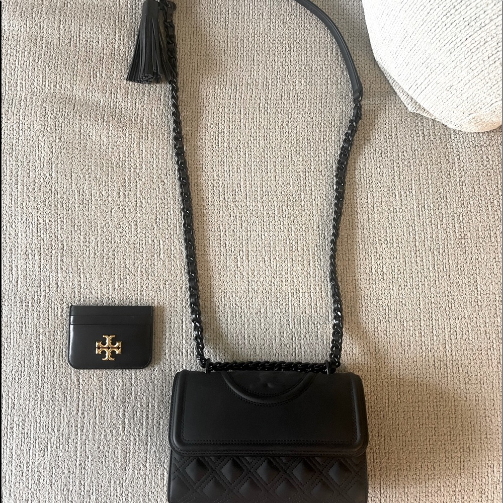 Tory Burch Fleming Matte Small Convertible Shoulder Bag & Eleanor Card Case